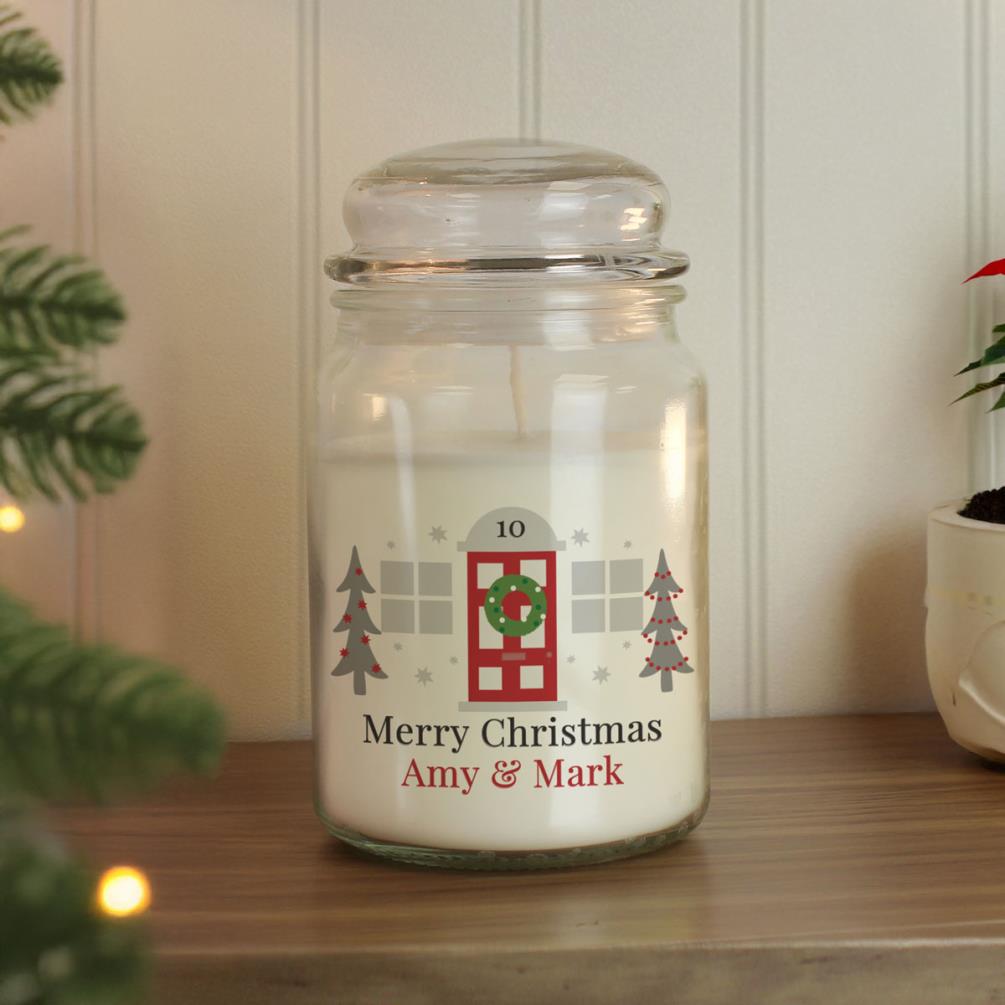 Personalised Home For Christmas Large Jar Candle Extra Image 1